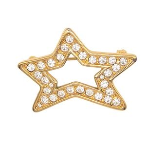 Napier Gold Tone Rhinestone Star Vintage Brooch Pin Sparkling Celestial Jewelry